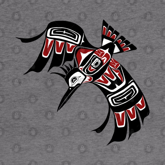 Tlingit style Kingfisher, PNW design by Featherlady Studio